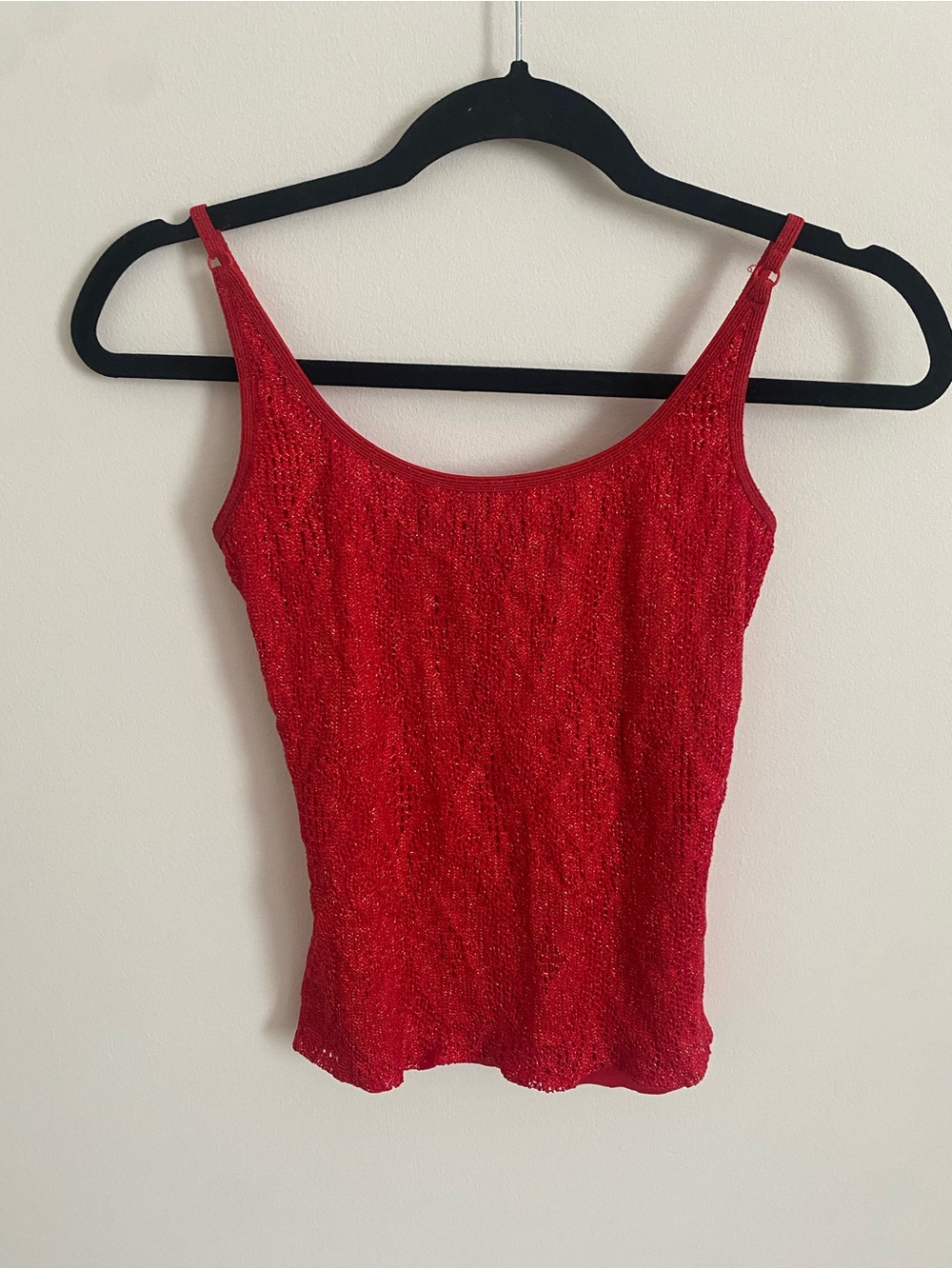 My Michelle Metallic Red Sleeveless Tank Top
